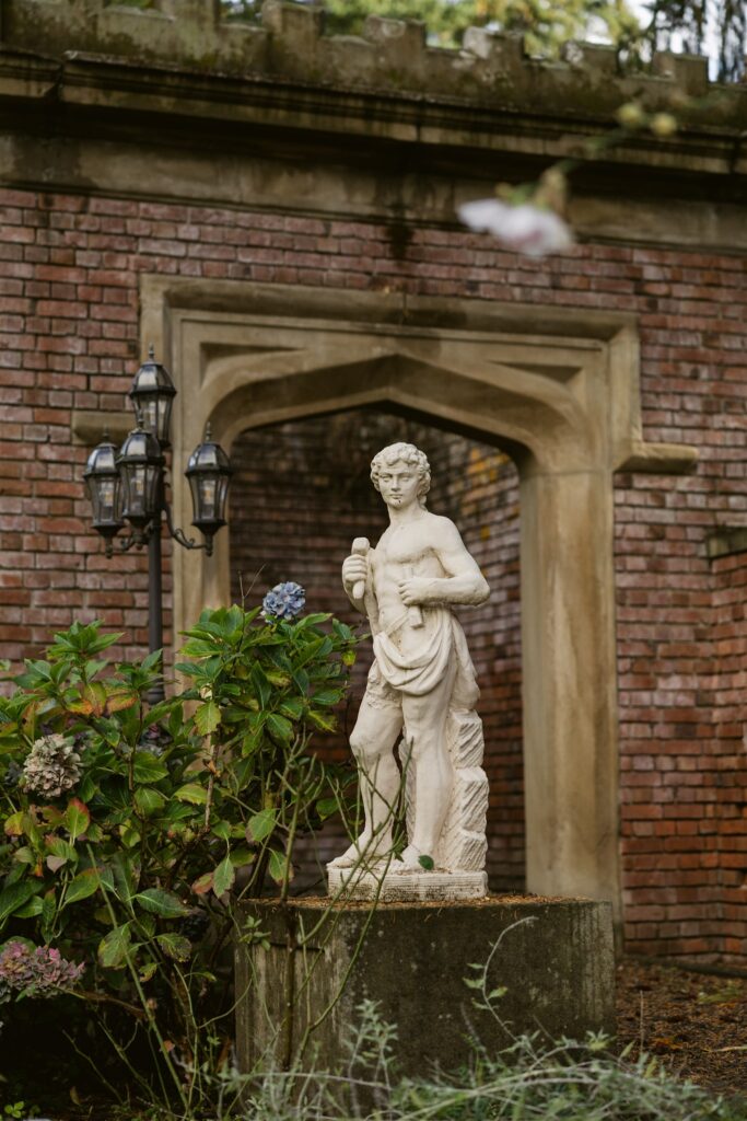 Statuary at Thornewood Castle in Lakewood, WA.