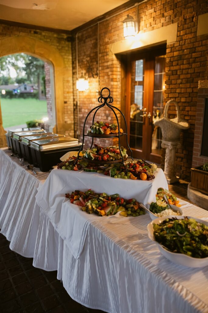 Fruit platter and catering from a Thornewood Castle wedding.